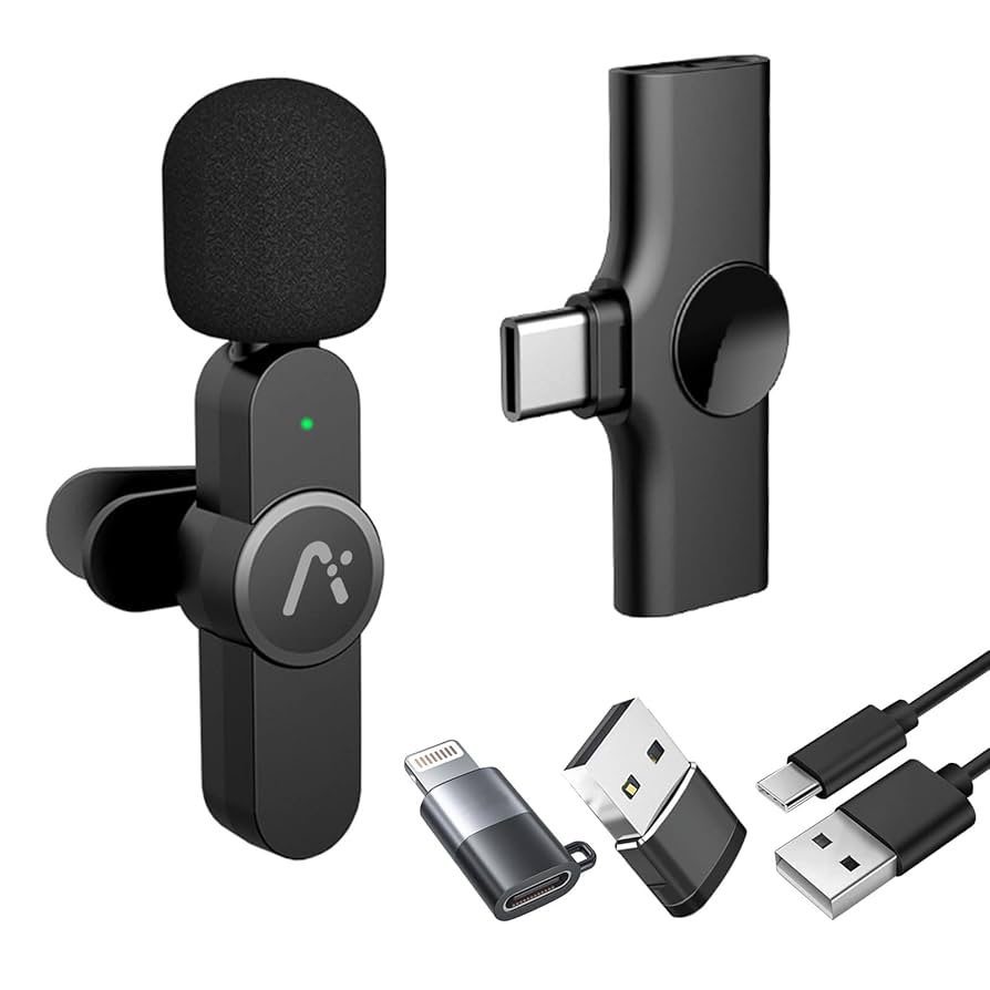 スマホアクセサリー LAVALIER MICROPHONE Amazon.com: Aisizon Wireless Clip Mic, Wireless Lavalier